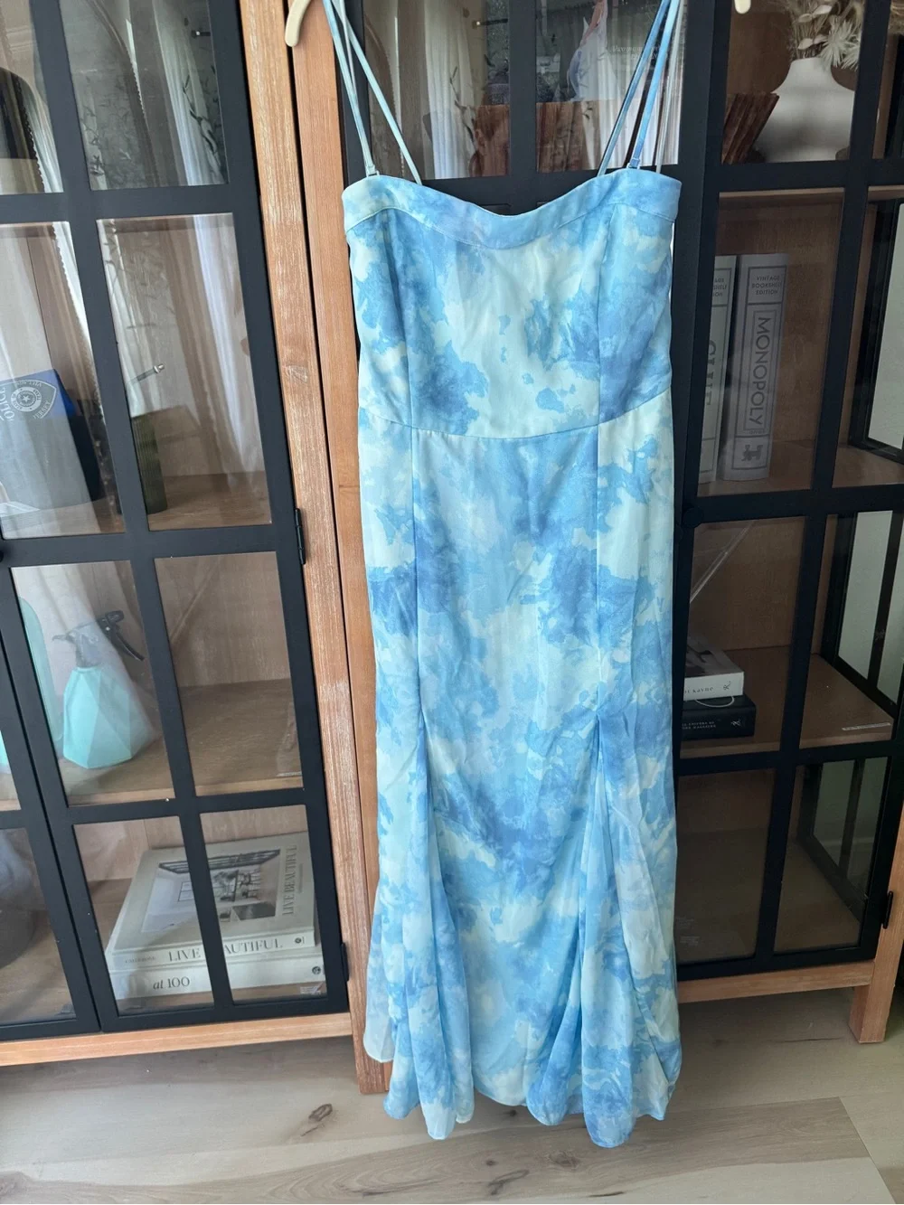 Abercrombie maxi dress Camille Strapless spaghetti straps wedding guest formal